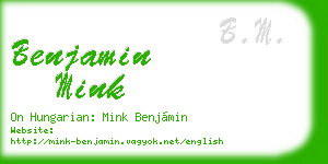 benjamin mink business card